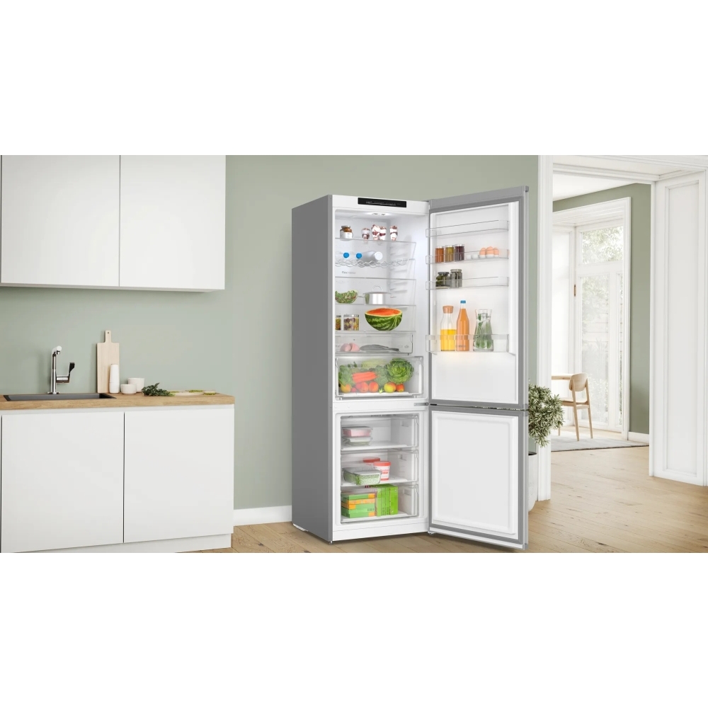 Bosch KGN492LDFG Series 4 No Frost Fridge Freezer, 70/30, Stainless Steel, D Rated