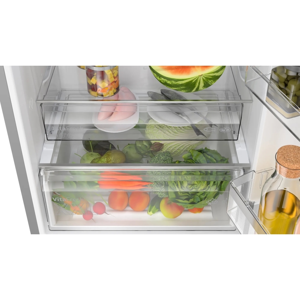 Bosch KGN492LDFG Series 4 No Frost Fridge Freezer, 70/30, Stainless Steel, D Rated