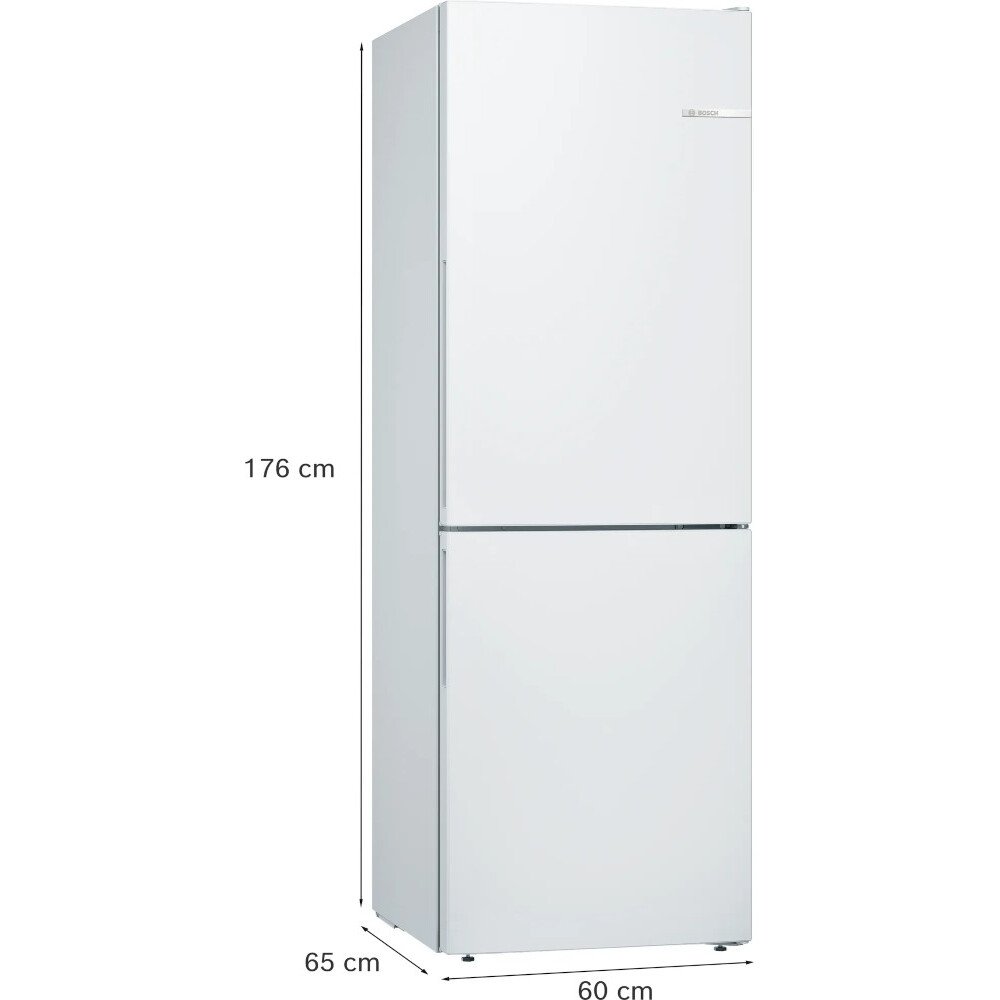 Bosch KGV336WEAG Series 4 Low Frost Fridge Freezer, 60/40, White, E Rated