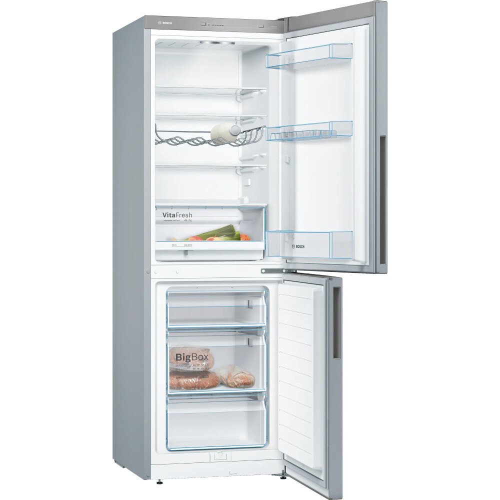 Bosch KGV33VLEAG Series 4 Low Frost Fridge Freezer, 60/40, Stainless Steel, E Rated