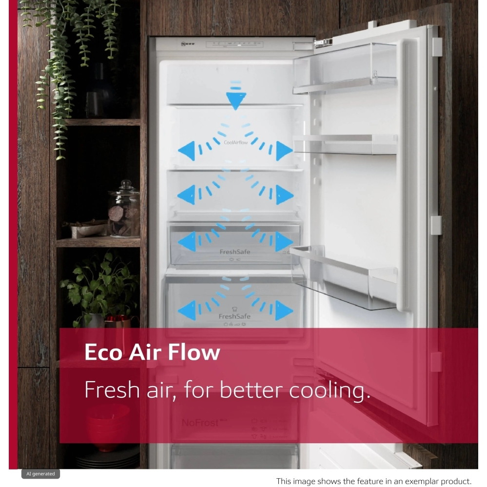 Neff KI1412FE1G Built-In Larder Fridge, Fixed Hinge, E Rated