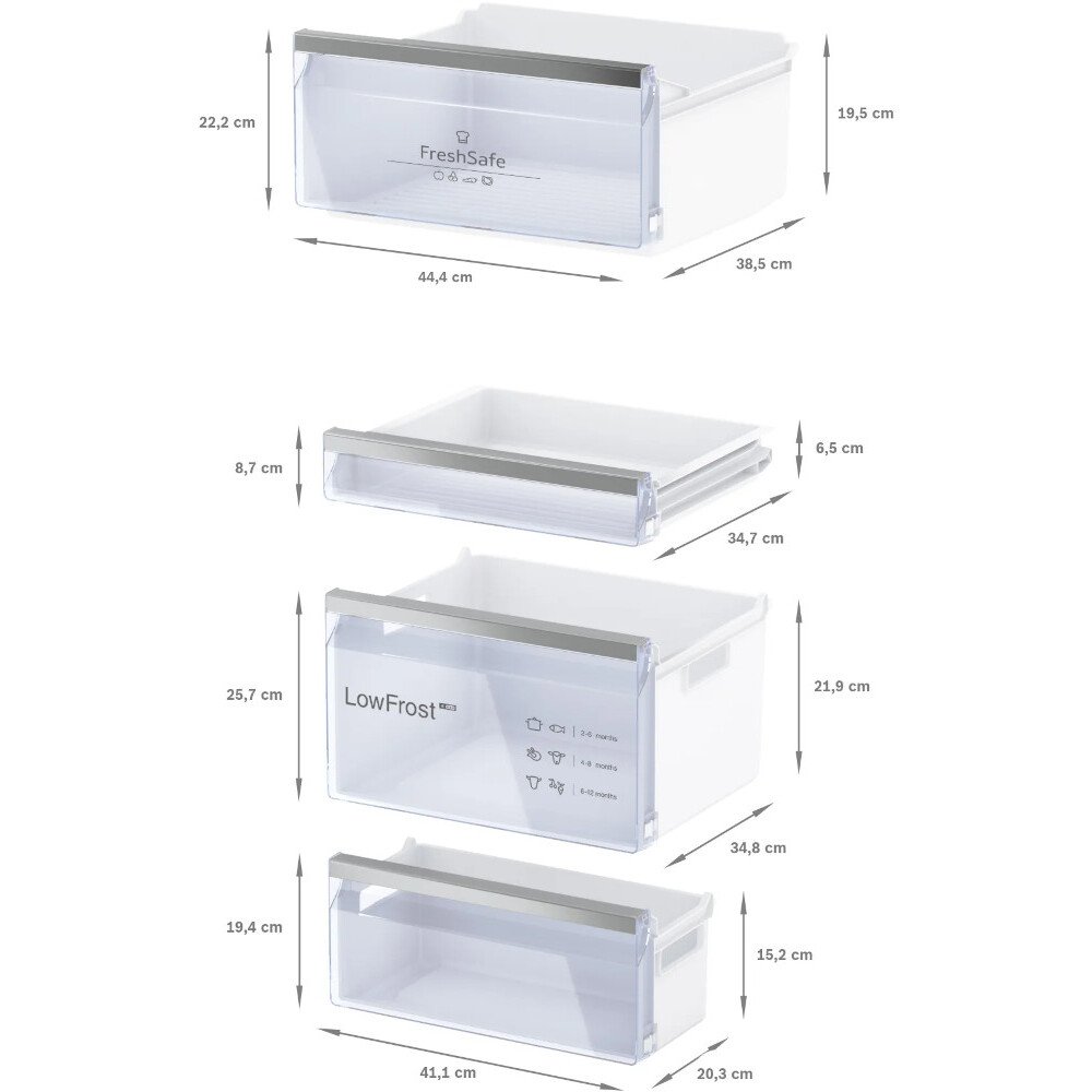 Neff KI5862SE0G N50 Low Frost Integrated Fridge Freezer, Sliding Hinge, 60/40, E Rated