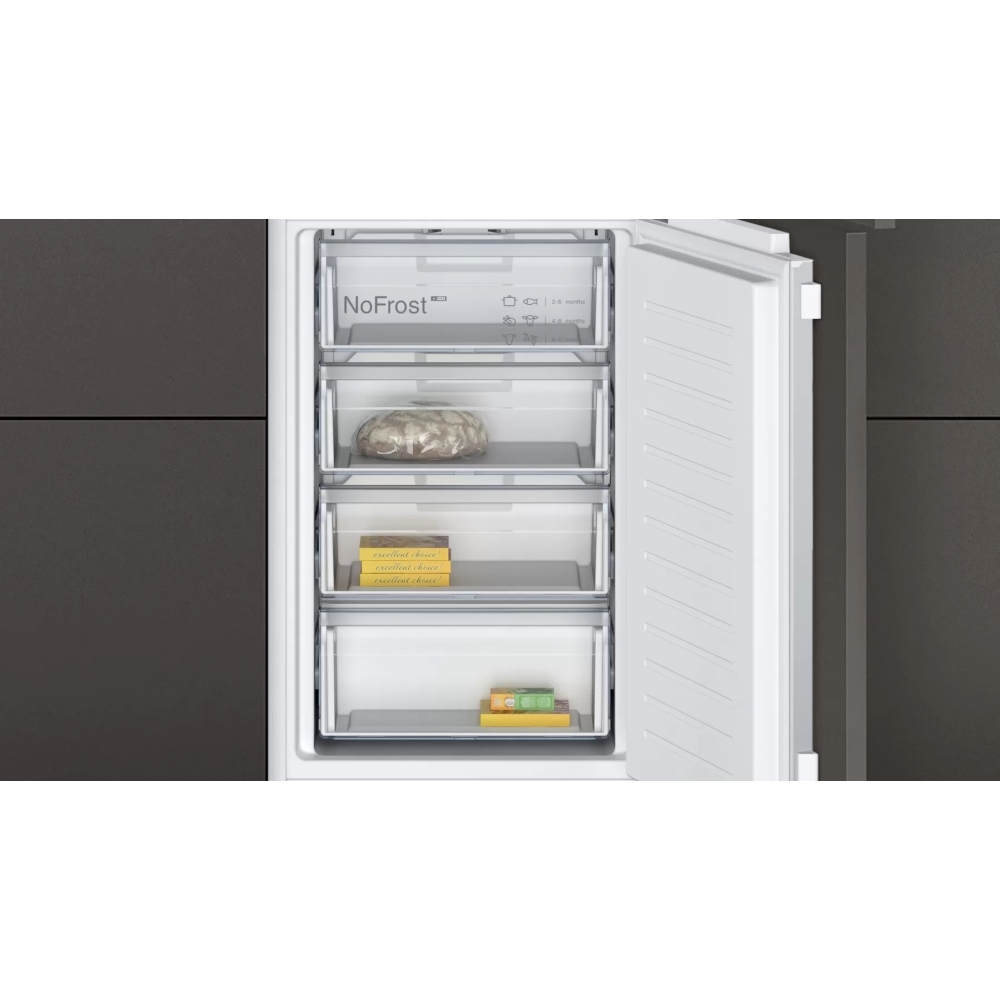 Neff KI7851FE0G N30 No Frost Integrated Fridge Freezer, Fixed Hinge, 50/50, E Rated