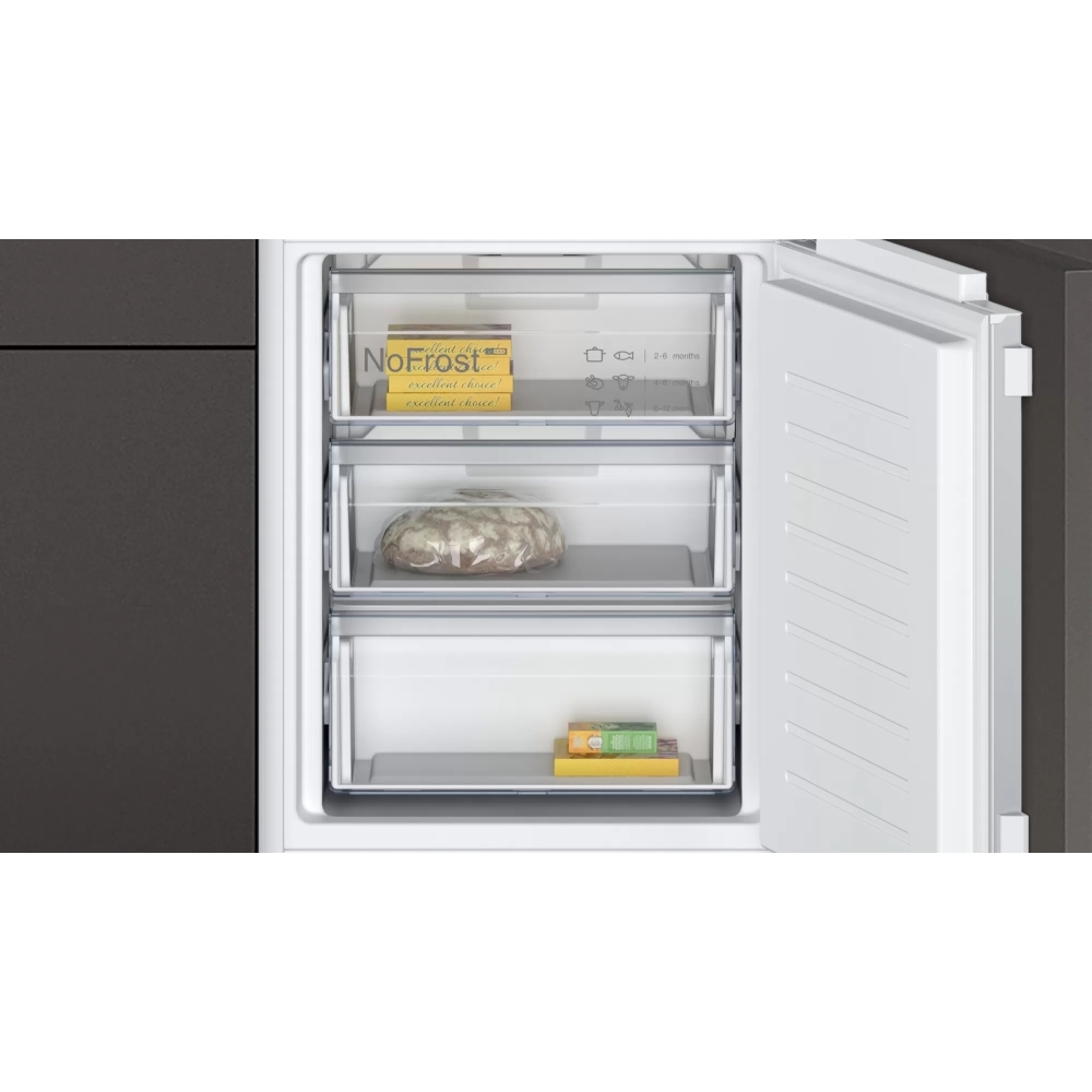 Neff KI7861FE0G N30 No Frost Integrated Fridge Freezer, Fixed Hinge, 60