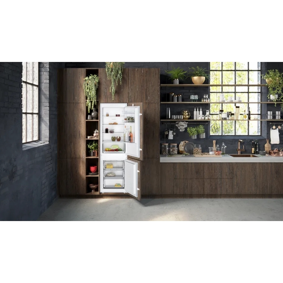 Neff KI7861SE0G N30 No Frost Integrated Fridge Freezer, Sliding Hinge, 60/40, E Rated