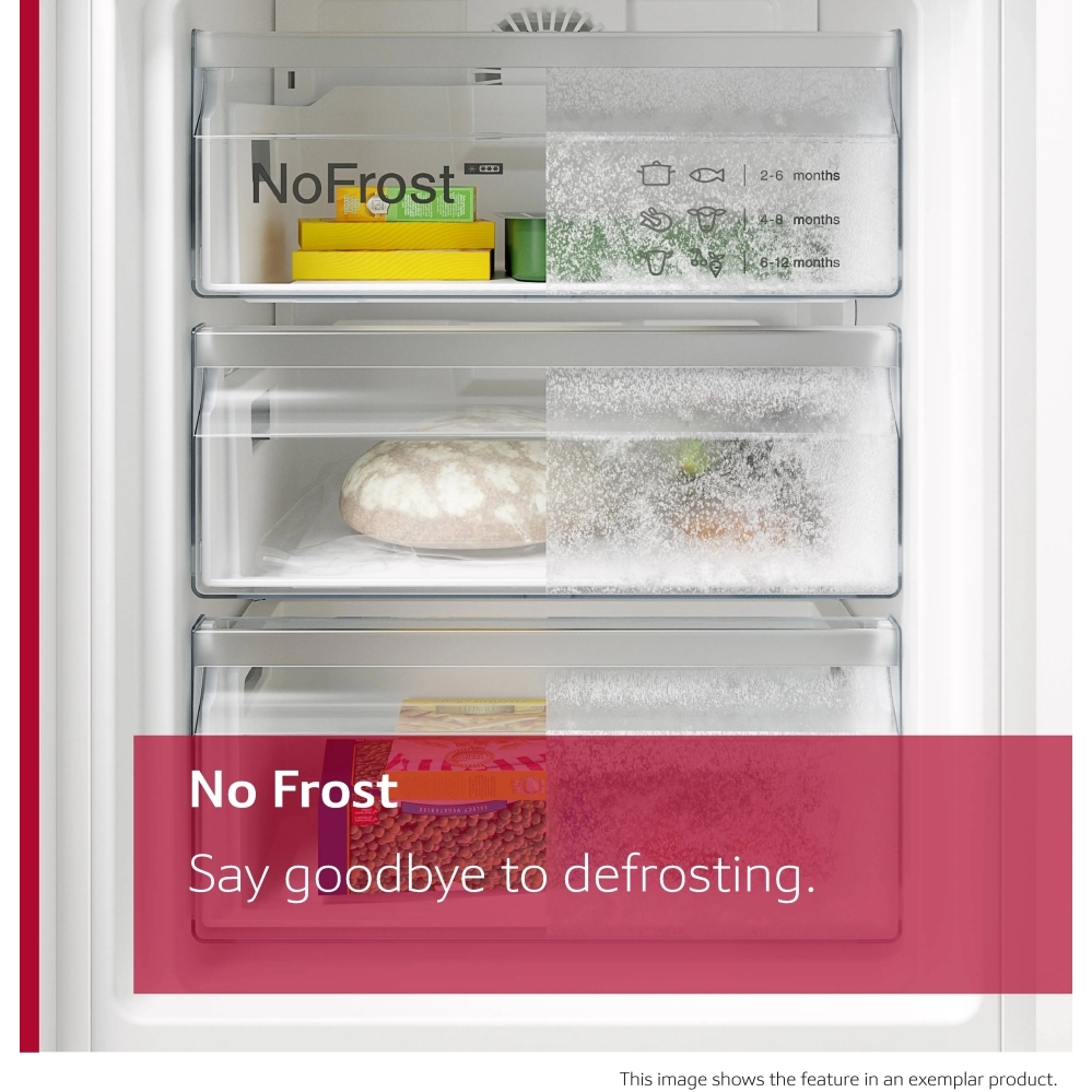Neff KI7961SE0G N30 No Frost Integrated Fridge Freezer, Sliding Hinge, 70/30, E Rated