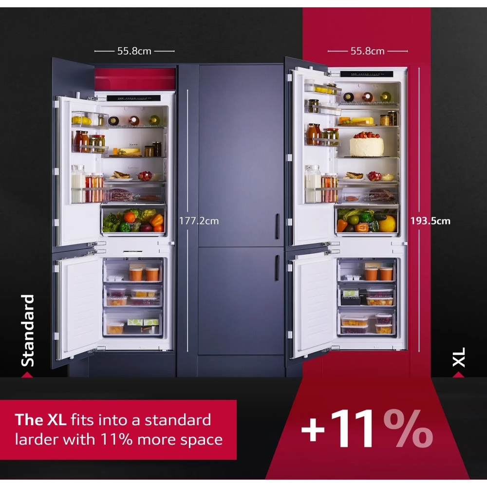 Neff KI7962FD0G N50 No Frost Integrated Fridge Freezer, Fixed Hinge, 70/30, D Rated