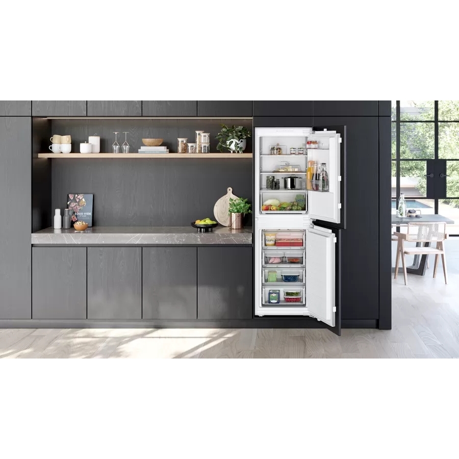 Siemens KI85NNFE0G iQ100 No Frost Integrated Fridge Freezer, Fixed Hinge, 50/50, E Rated