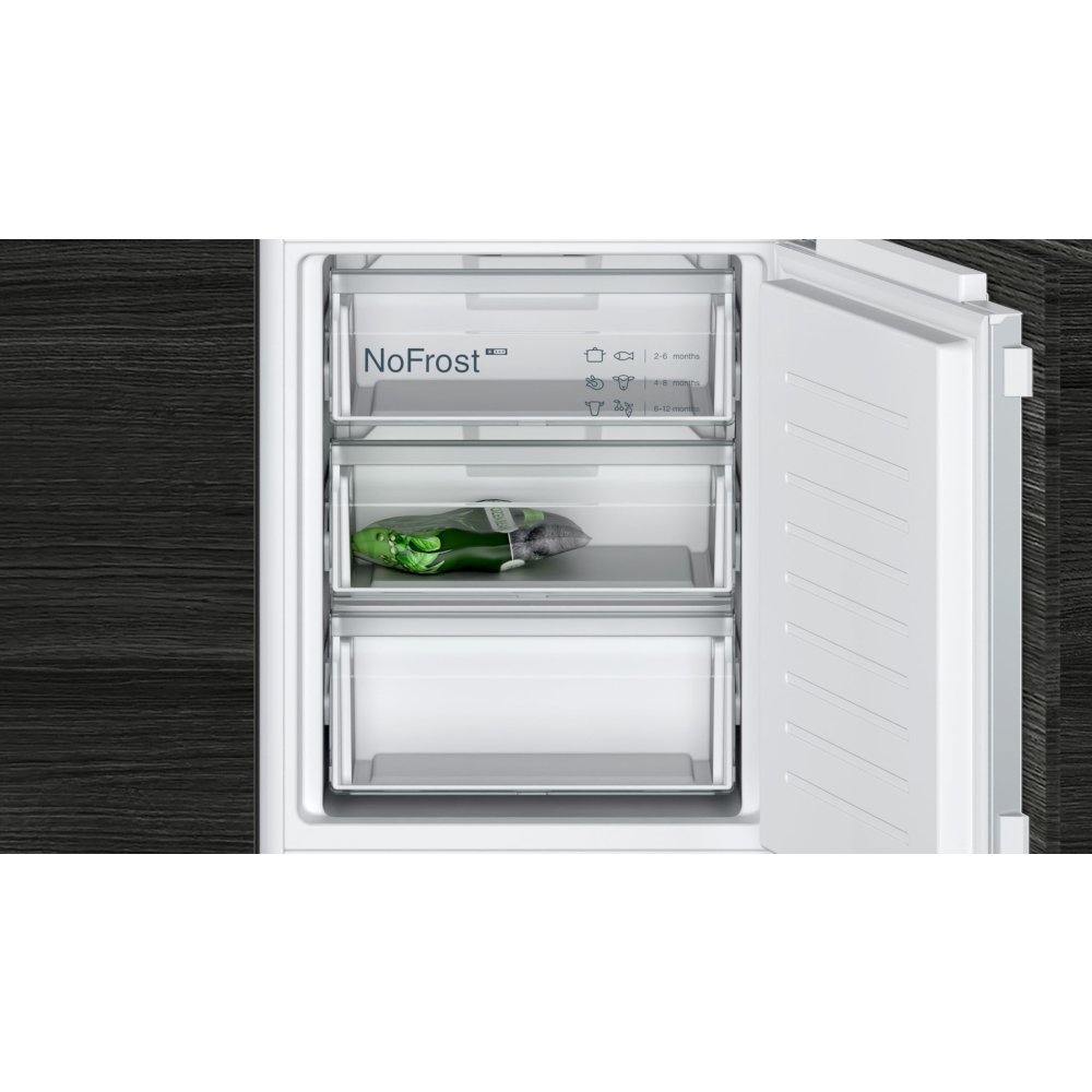 Siemens KI86NHFE0 iQ300 No Frost Integrated Fridge Freezer, Fixed Hinge, 60/40, White, E Rated