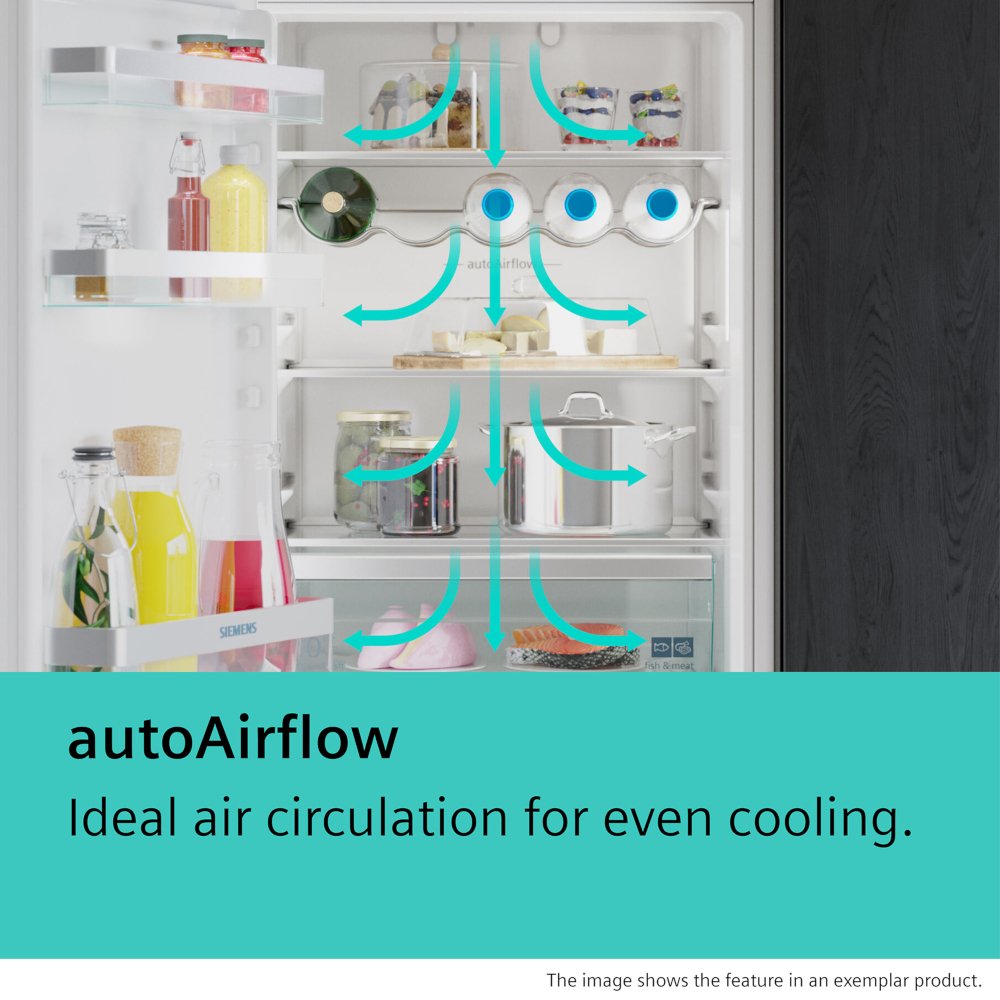 Siemens KI96NNSE0 iQ100 No Frost Integrated Fridge Freezer, Sliding Hinge, 70/30, E Rated