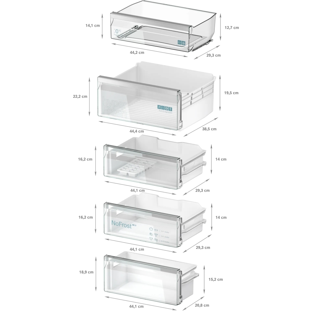 Siemens KI96NVFD0 iQ300 No Frost Integrated Fridge Freezer, Fixed Hinge, 70/30, D Rated