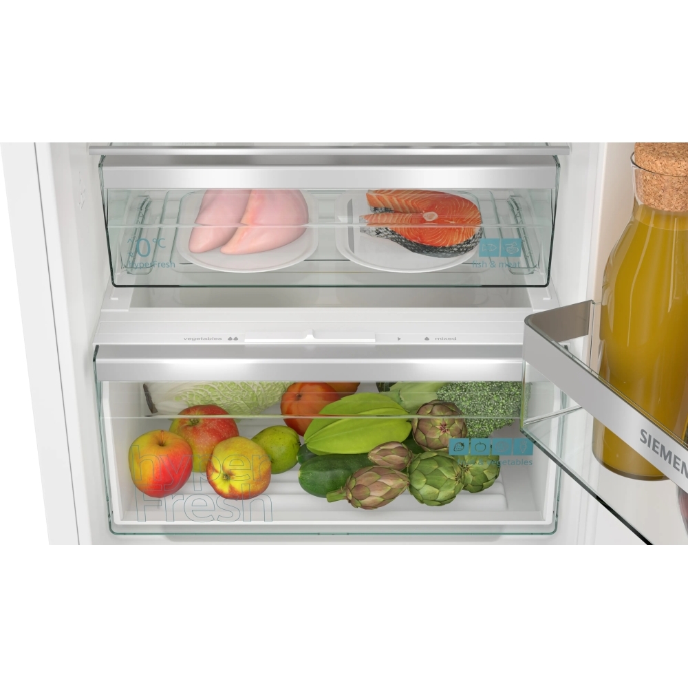 Siemens KI96NVFD0G No Frost Integrated Fridge Freezer, Fixed Hinge, 70/30, White, D Rated