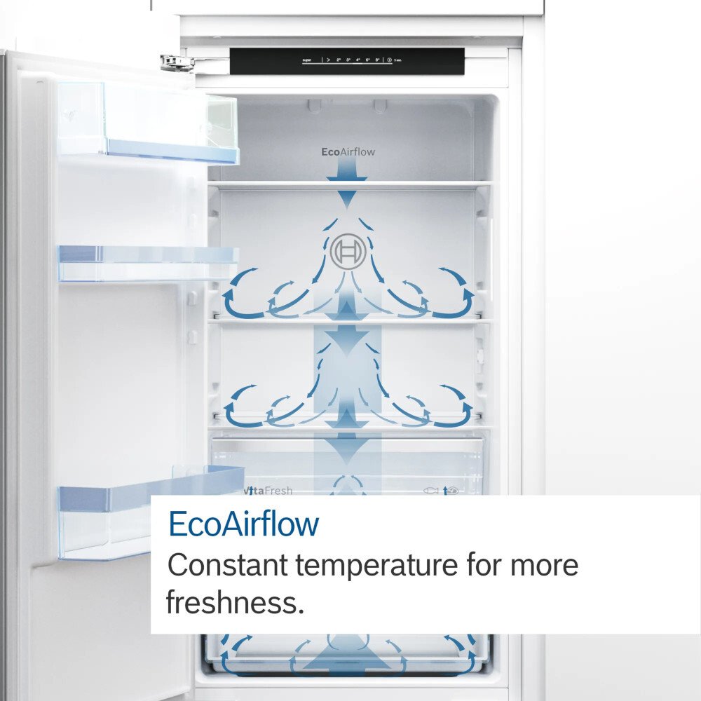 Bosch KIN85NFE0G Series 2 No Frost Integrated Fridge Freezer, Fixed Hinge, 50/50, E Rated