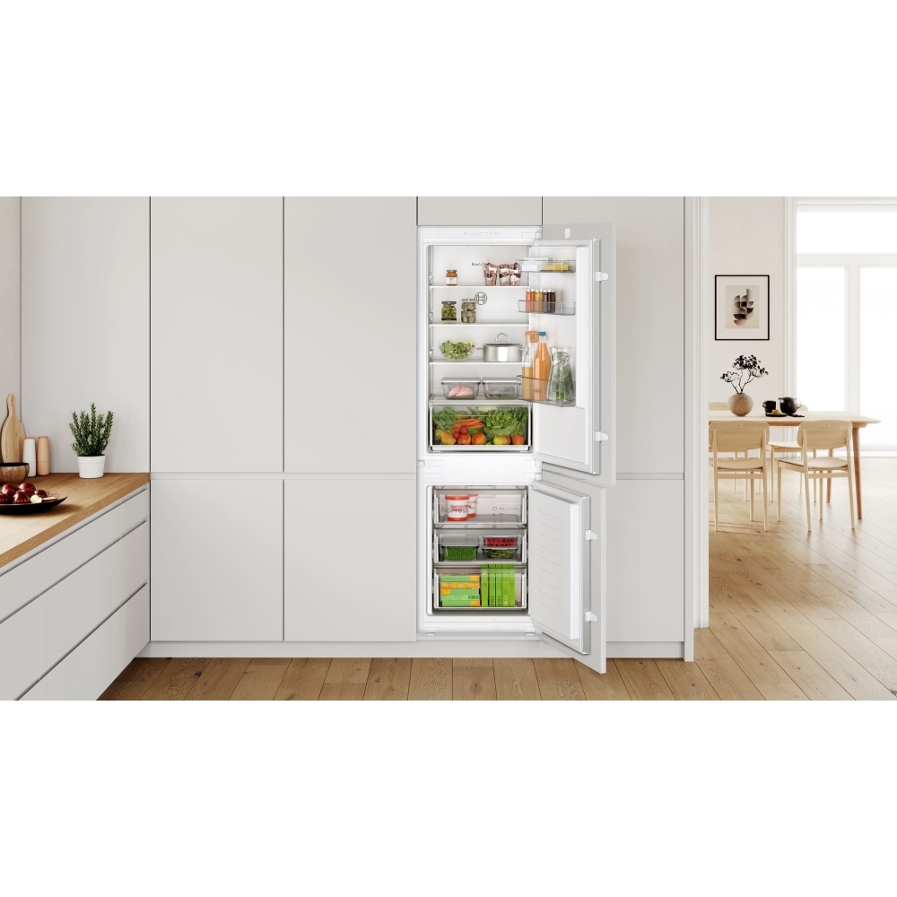 Bosch KIN86NSE0G Series 2 No Frost Integrated Fridge Freezer, Sliding Hinge, 60/40, E Rated