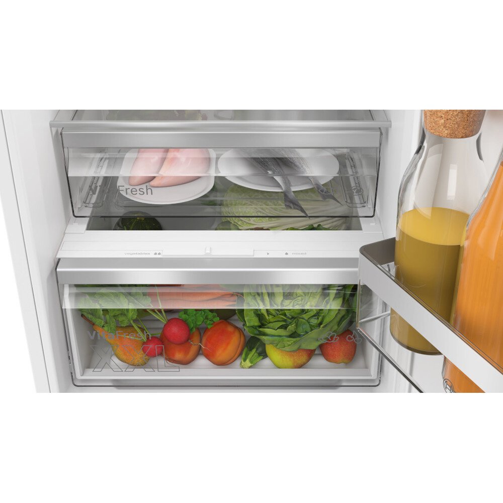 Bosch KIN86VSE0G Series 4 Frost Free Integrated Fridge Freezer, Sliding Hinge, 60/40, White, E Rated
