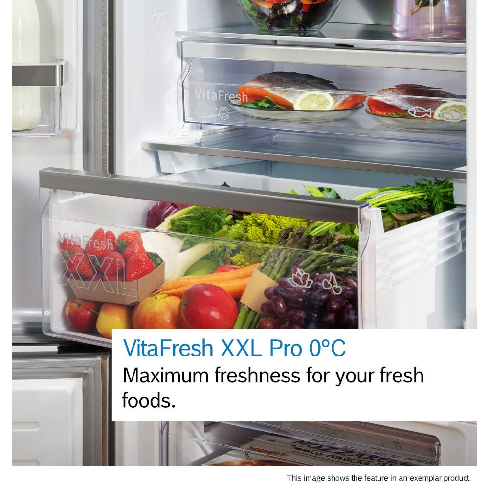 Bosch KIN86VSE0G Series 4 Frost Free Integrated Fridge Freezer, Sliding Hinge, 60/40, White, E Rated