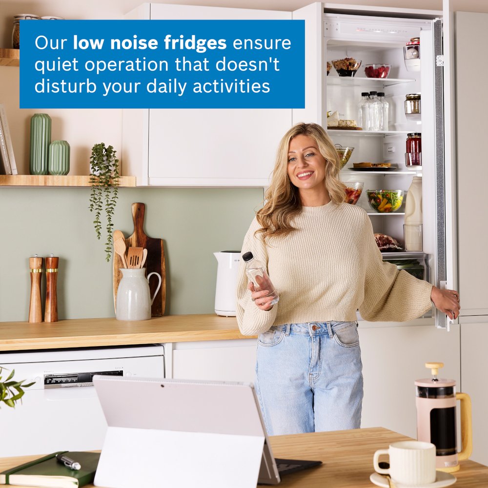 Bosch KIN96NSE0G Series 2 No Frost Integrated Fridge Freezer, Sliding Hinge, 70/30, White, E Rated