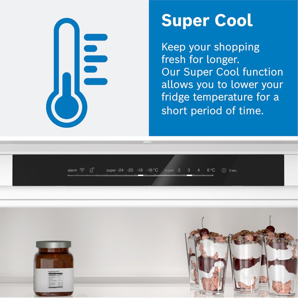 Bosch KIN96VFD0 Series 4 No Frost Integrated Fridge Freezer, Fixed Hinge, 70/30, D Rated