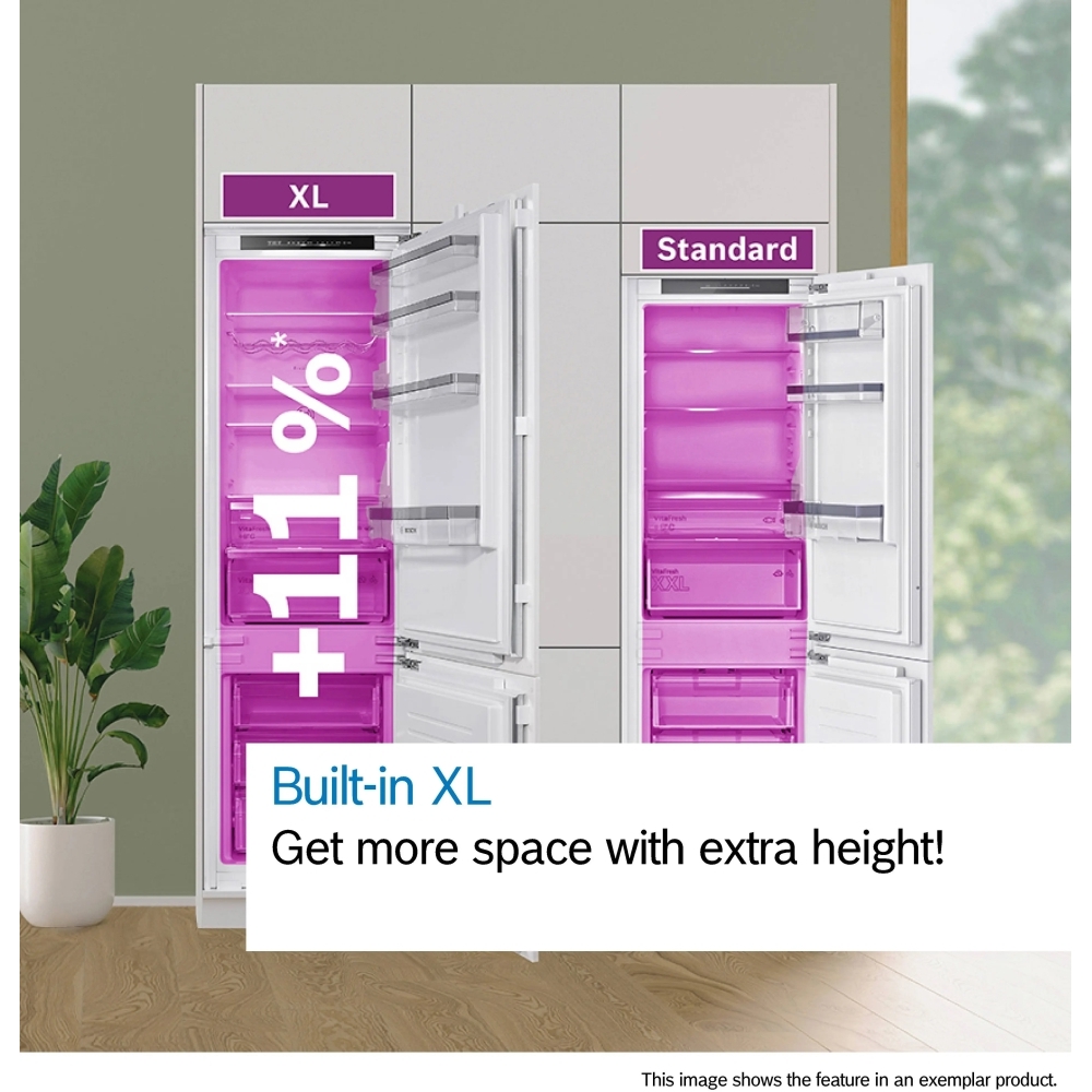Bosch KIN96VFD0G Series 4 No Frost Integrated Fridge Freezer, Fixed Hinge, 70/30, D Rated