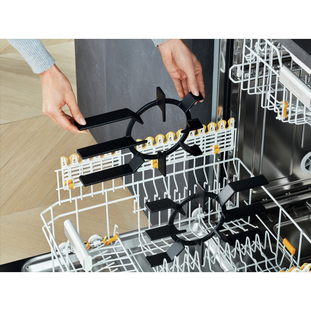 Miele KM30541 94cm 5 Burner Gas Hob, Black Gas on Glass with Stainless