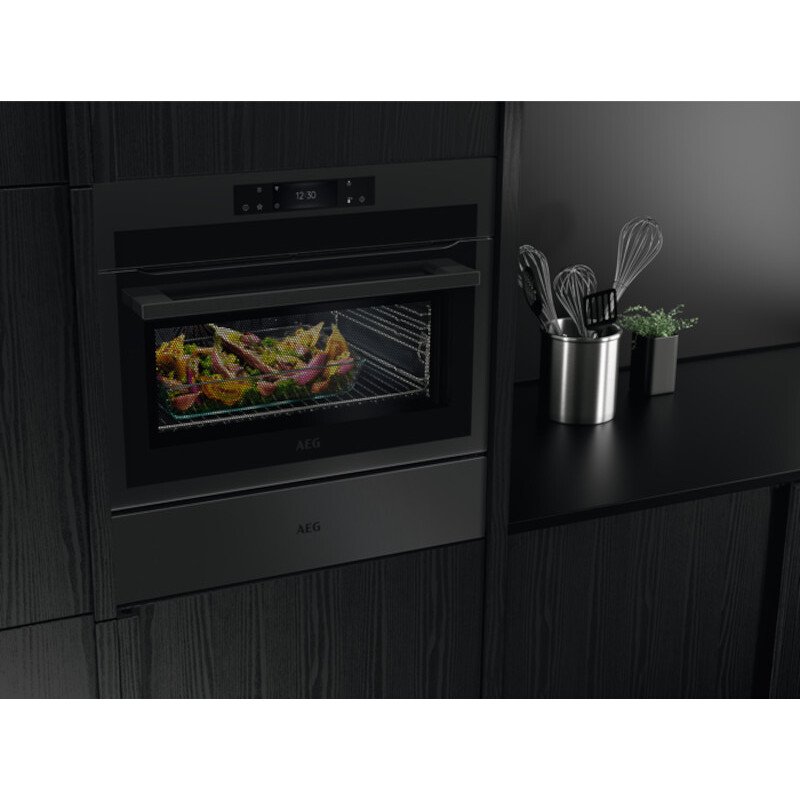 AEG KME768080T 8000 BuiltIn Combination Microwave Oven, Matt Black