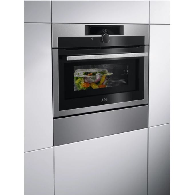 AEG KME968000M BuiltIn Combination Microwave Oven, Stainless Steel