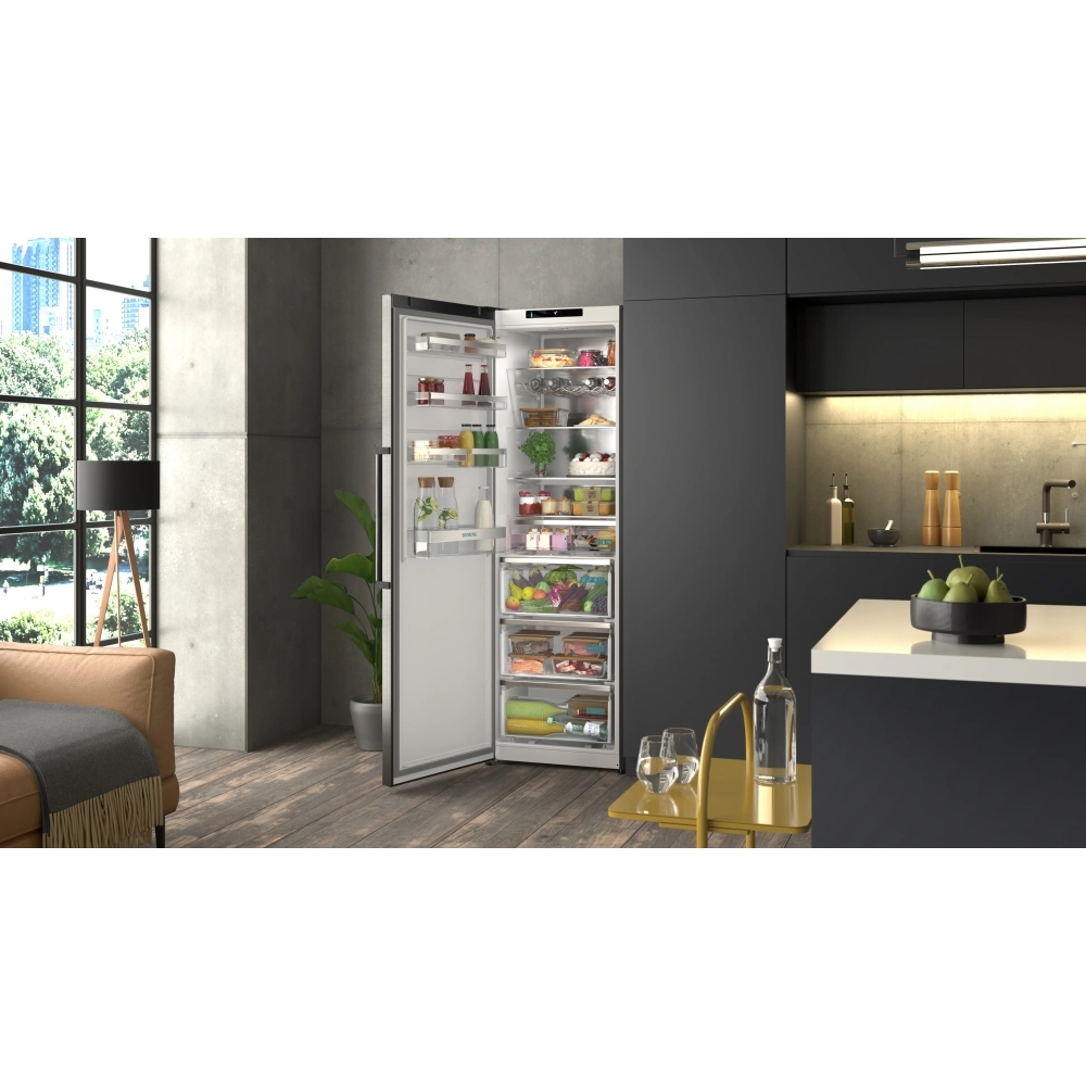 Siemens KS36NAXCG Tall Larder Fridge, Black, C Rated