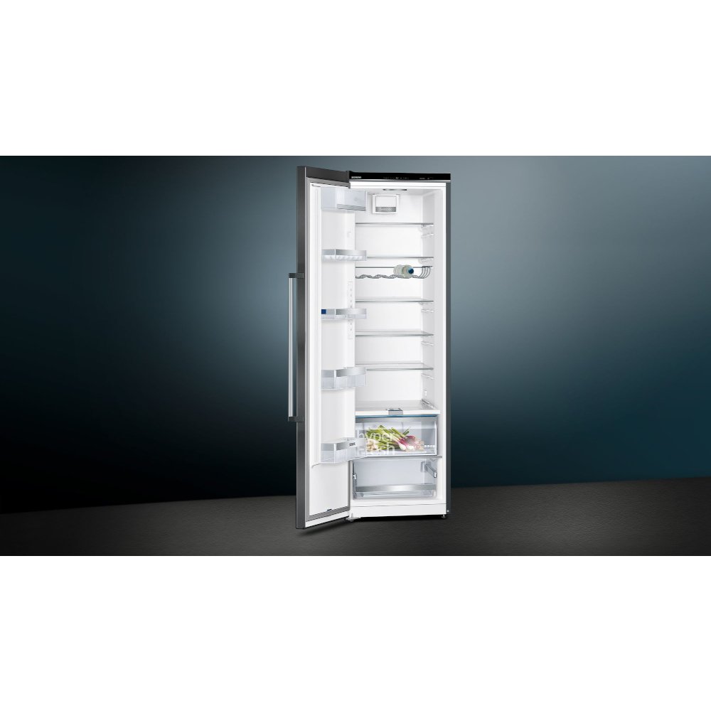 Siemens KS36VAXEP iQ500 Tall Larder Fridge, Black, E Rated