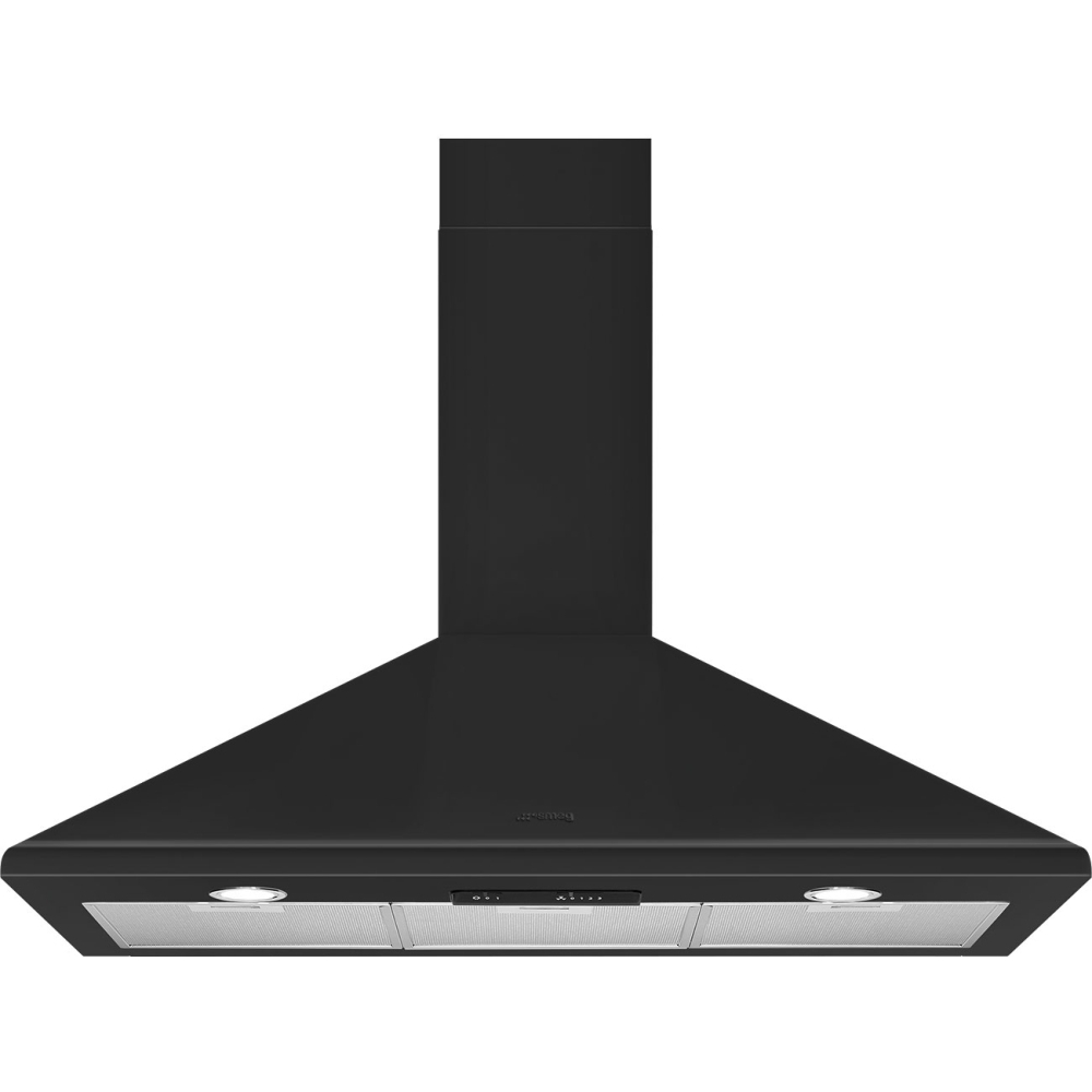 Smeg KSED95MBL 90cm Chimney Cooker Hood, Black, B Rated