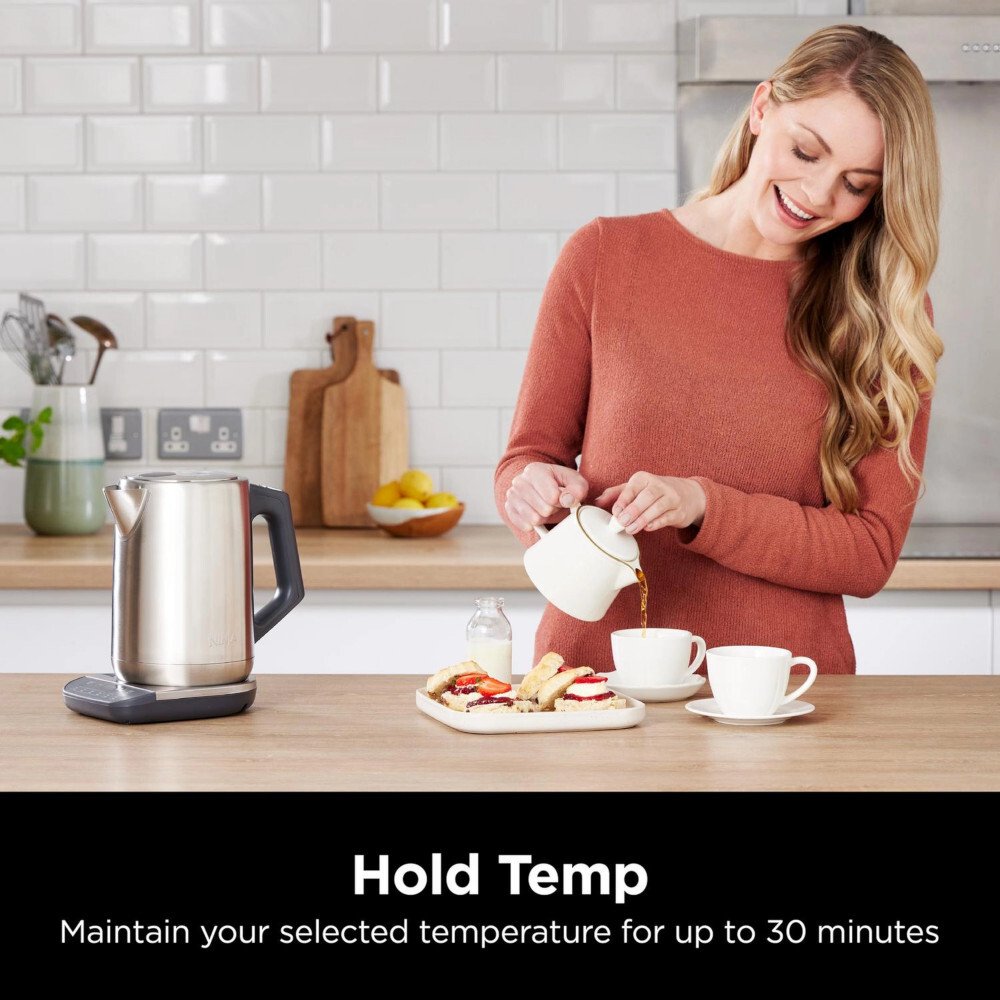 Ninja KT201UK Perfect Temperature Kettle, Rapid Boil, Silver