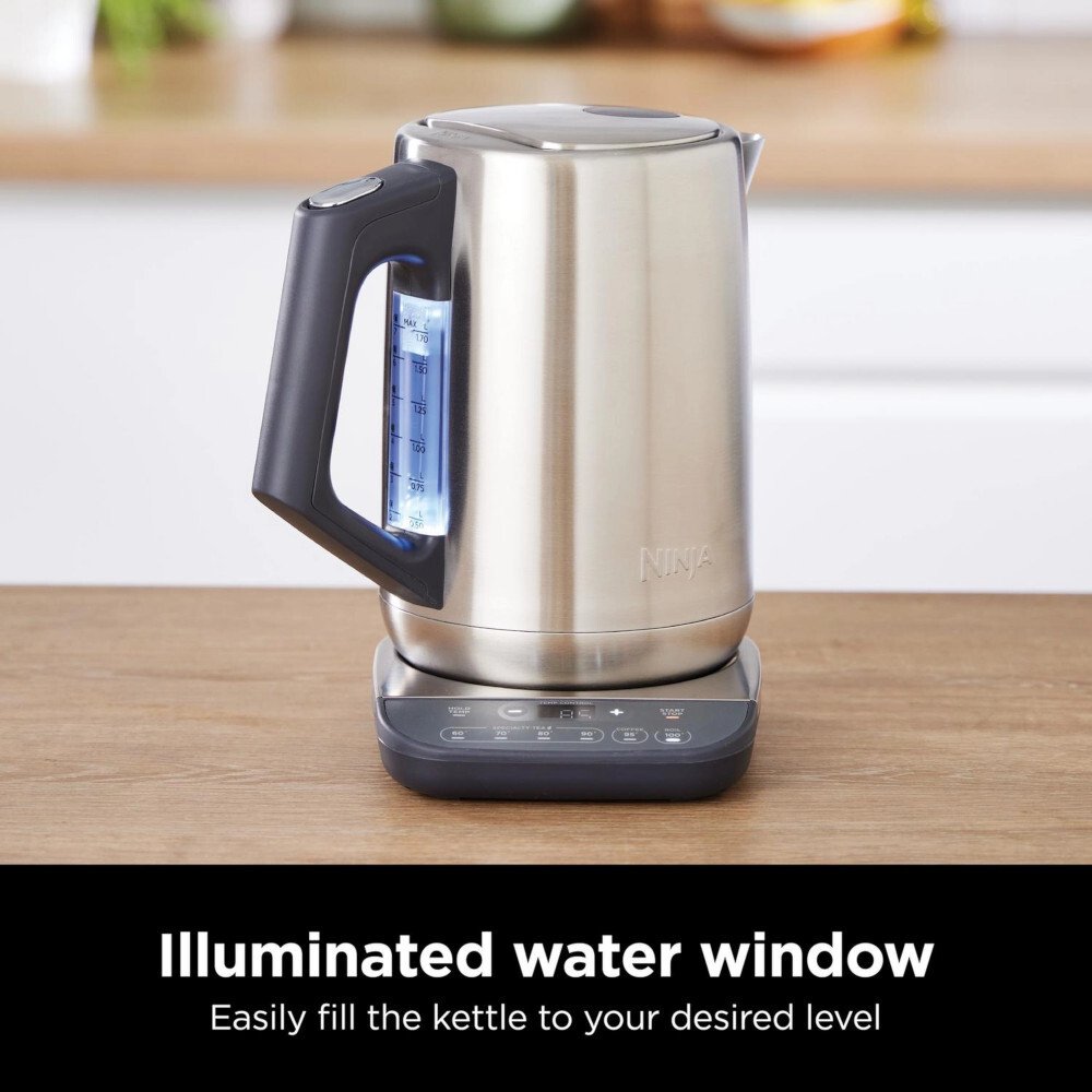 Ninja KT201UK Perfect Temperature Kettle, Rapid Boil, Silver