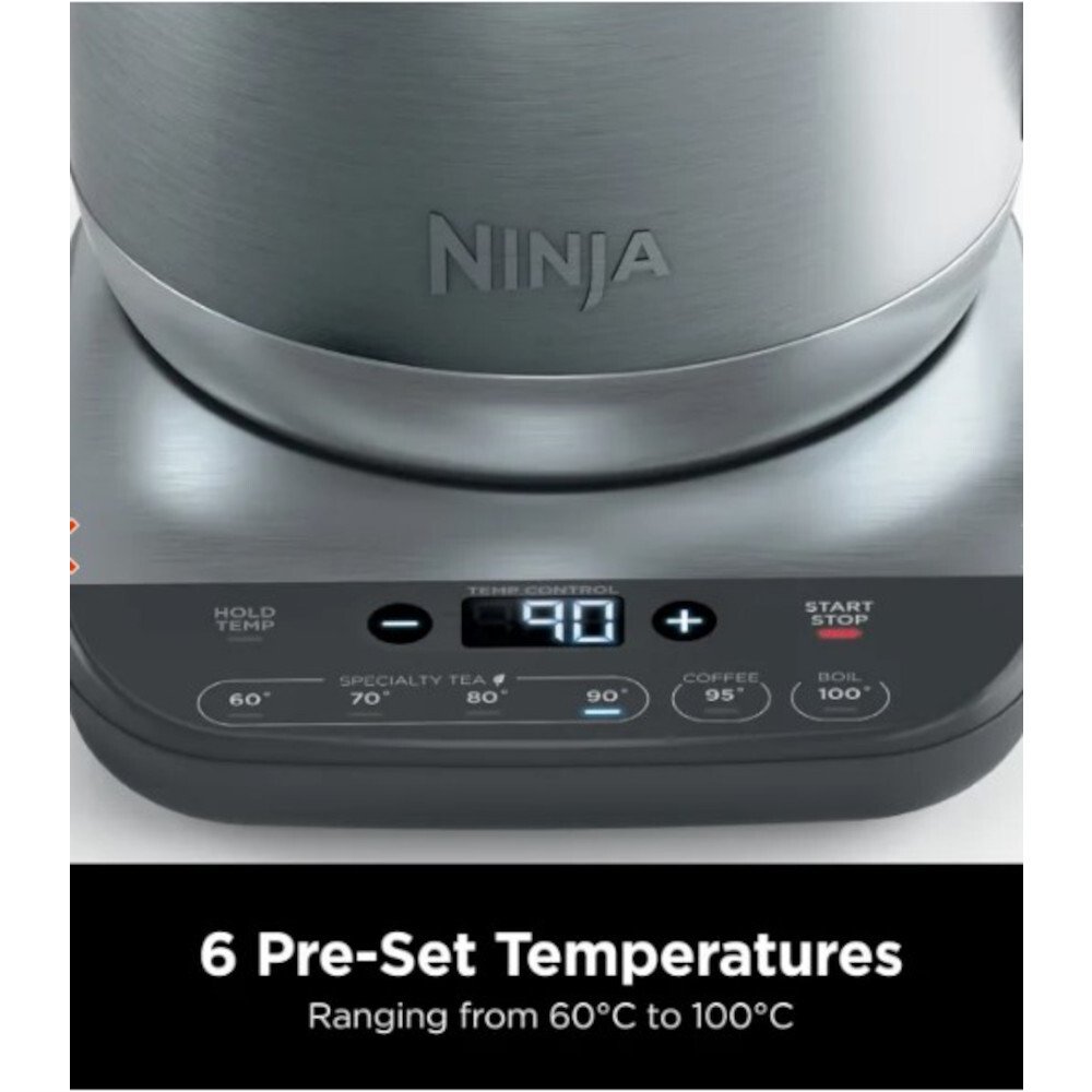 Ninja KT201UK Perfect Temperature Kettle, Rapid Boil, Silver