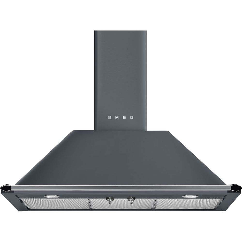 Smeg KT90GRE Victoria 90cm Chimney Cooker Hood, Grey, A Rated