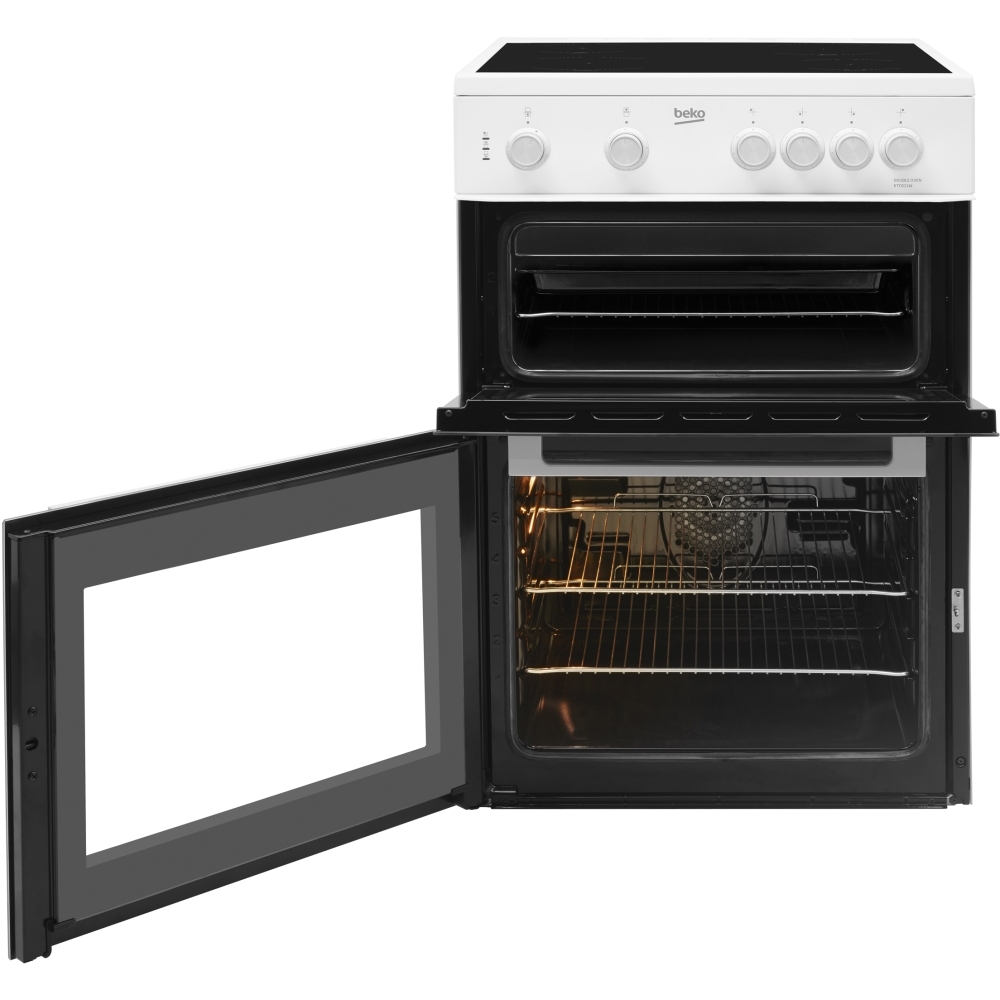 Beko KTC611W Ceramic Electric Cooker with Separate Grill, White, A Rated