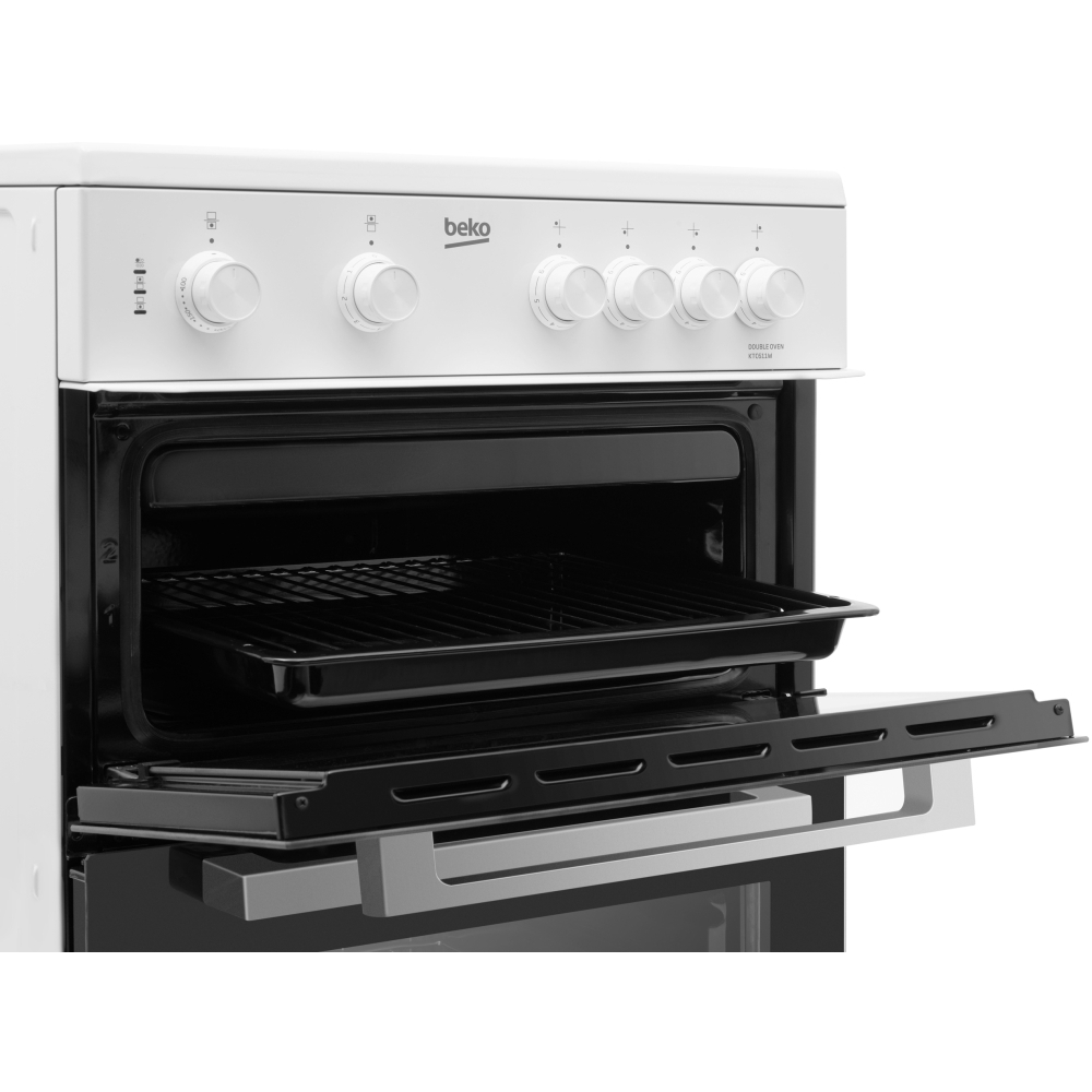 Beko KTC611W Ceramic Electric Cooker with Separate Grill, White, A Rated