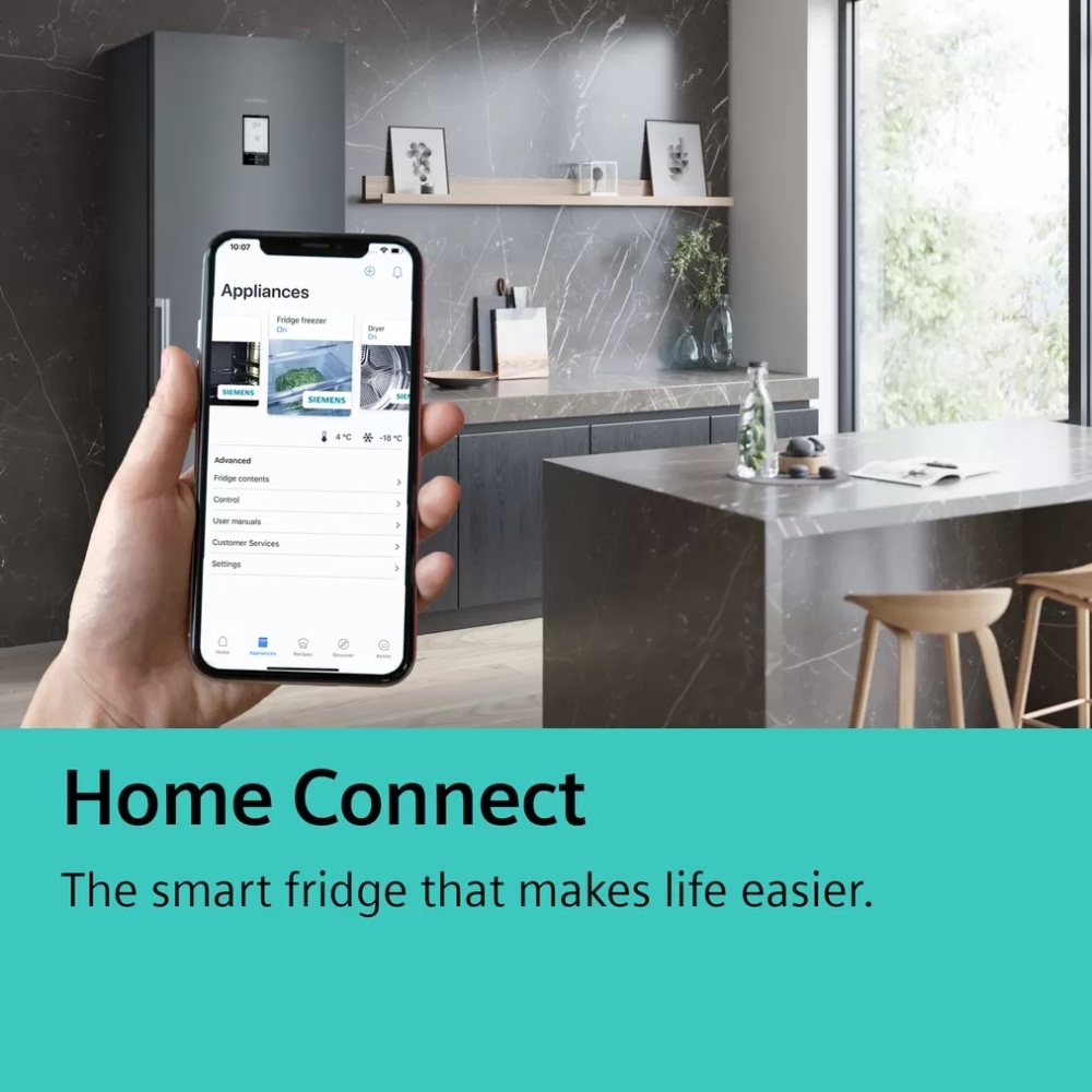 Siemens KU22LVFD0G iQ500 Built-Under Fridge with Ice Box, Fixed Hinge, D Rated