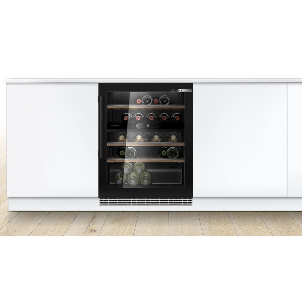 Bosch KUW21AHG0G Series 6 Integrated Wine Cooler, Black, G Rated