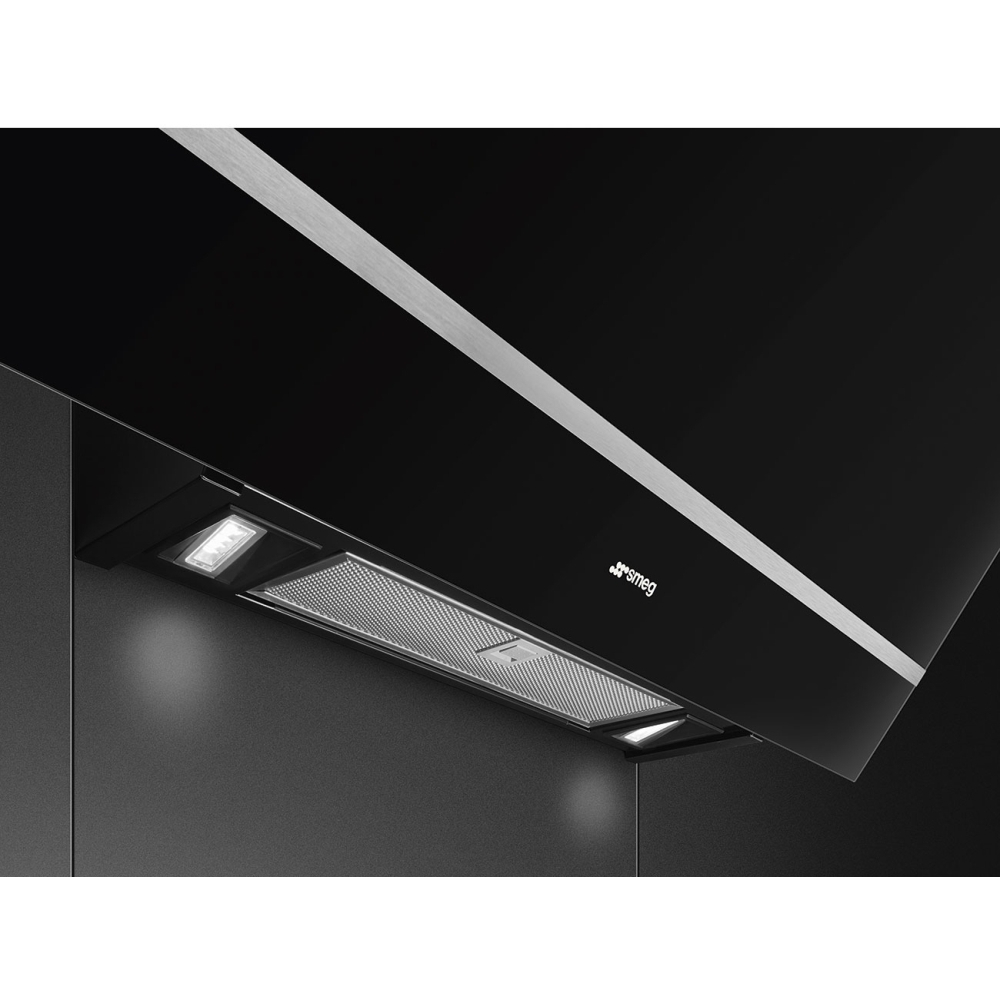 Smeg KV28N 80cm Chimney Cooker Hood, Black, A Rated