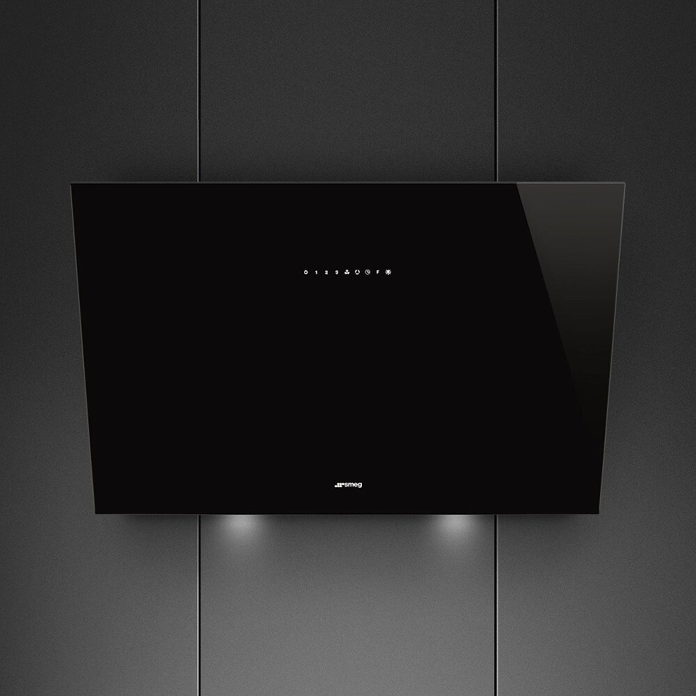 Smeg KV394N 90cm Chimney Cooker Hood, Black, A Rated