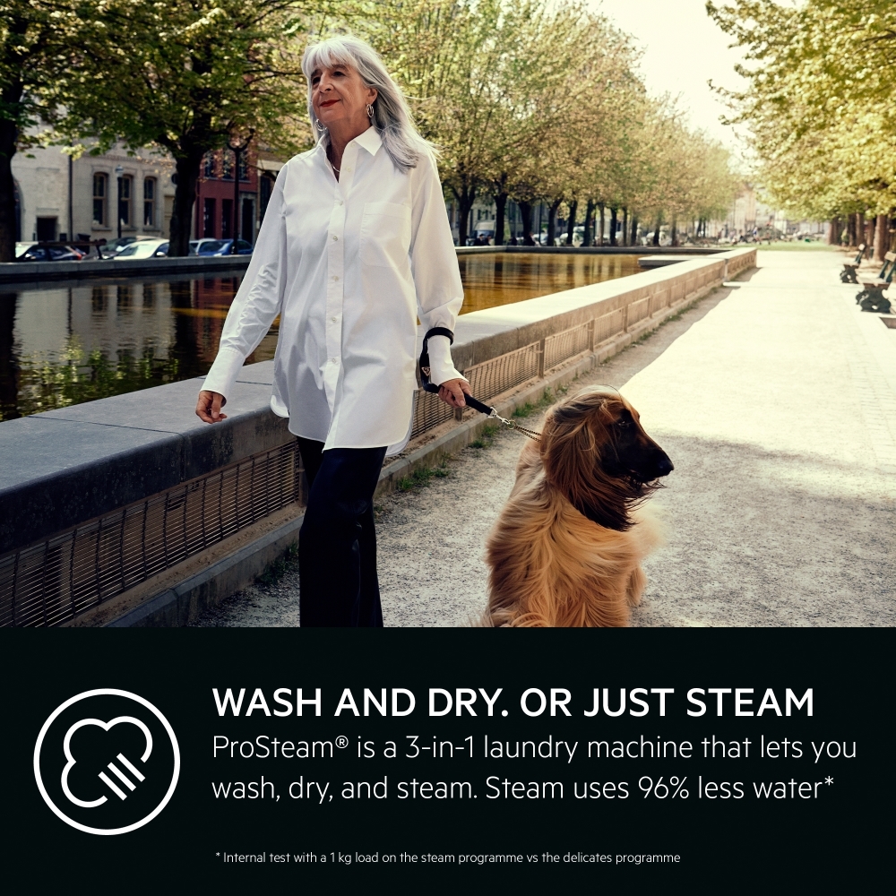 AEG L7WC84636BI 7000 ProSteam� Integrated Washer Dryer, 8kg/4kg, 1600 Spin, White, B Rated