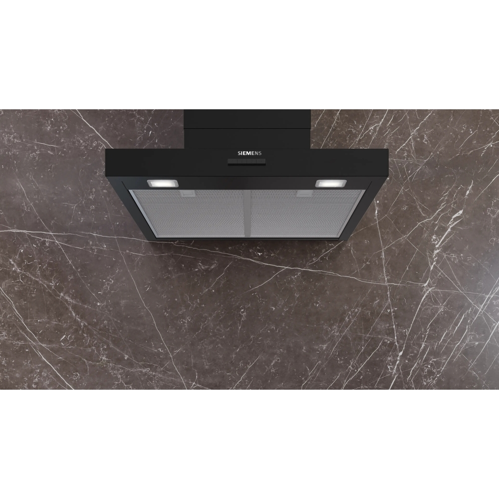 Siemens LC65BCC60B 60cm Chimney Cooker Hood, Black, B Rated