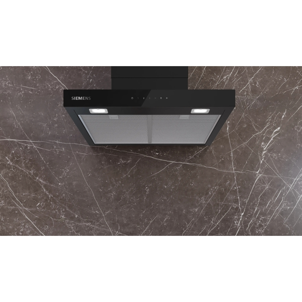 Siemens LC67BDN60B 60cm Chimney Cooker Hood, Black, A++ Rated