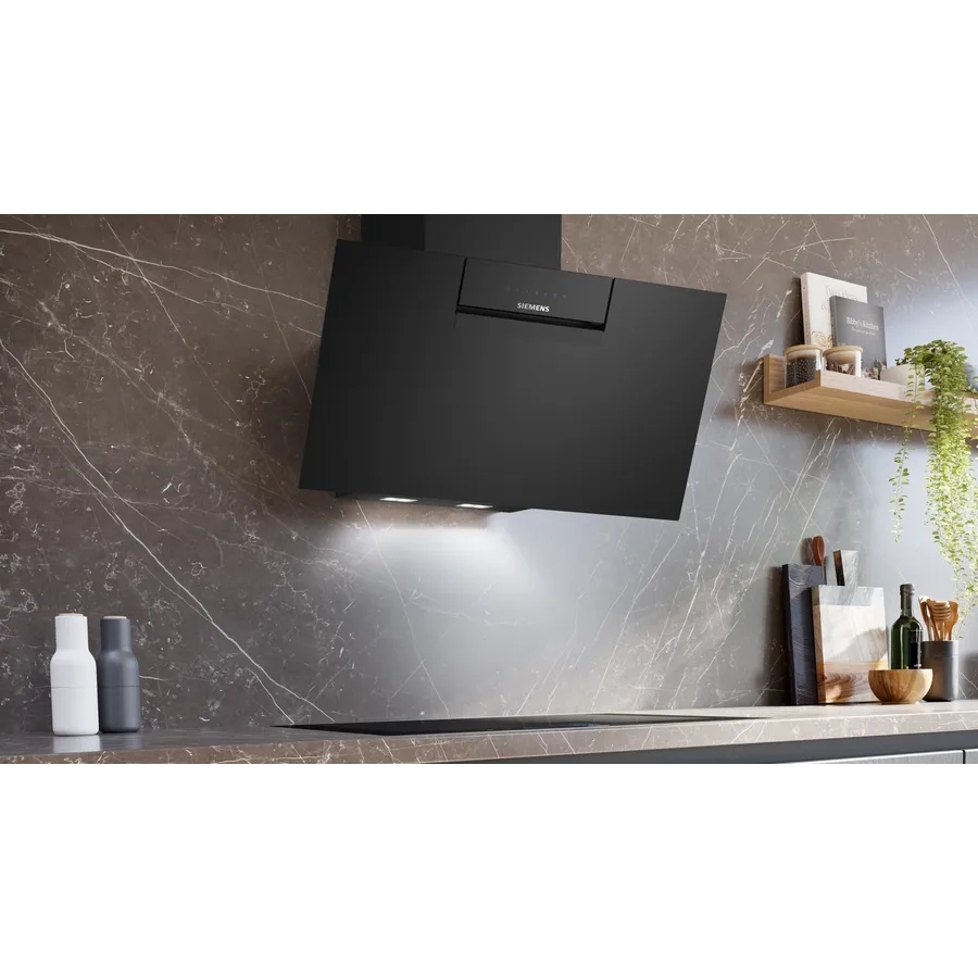 Siemens LC87KFN60B iQ300 80cm Chimney Cooker Hood, Black, A+ Rated