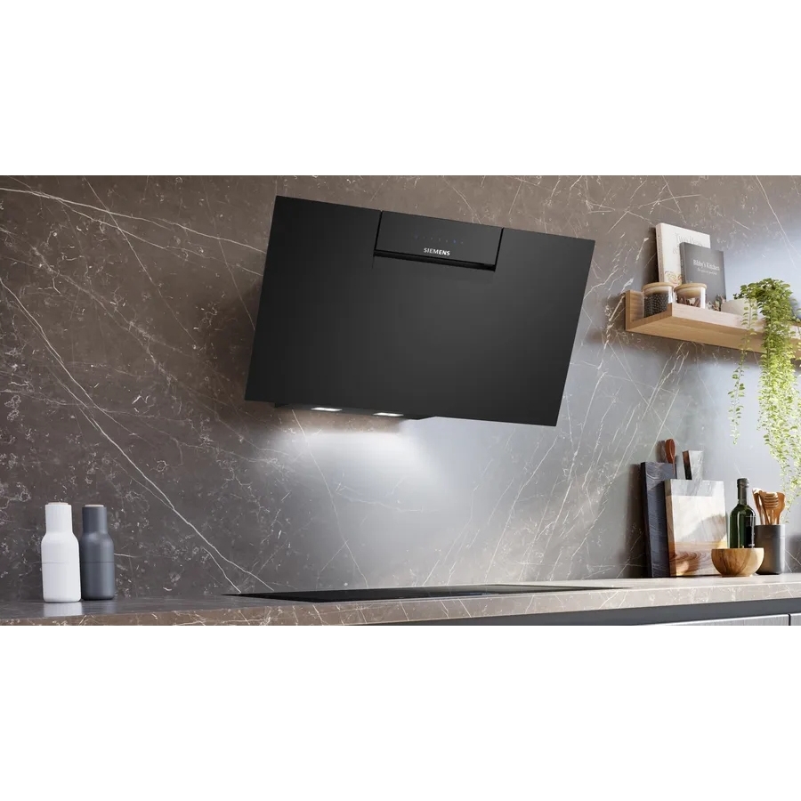 Siemens LC87KFN60B iQ300 80cm Chimney Cooker Hood, Black, A+ Rated