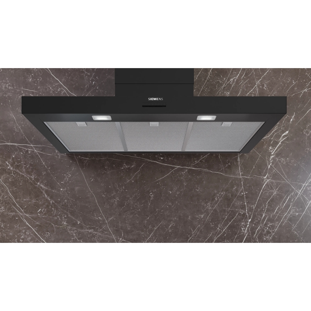 Siemens LC95BCC60B 90cm Chimney Cooker Hood, Black, B Rated