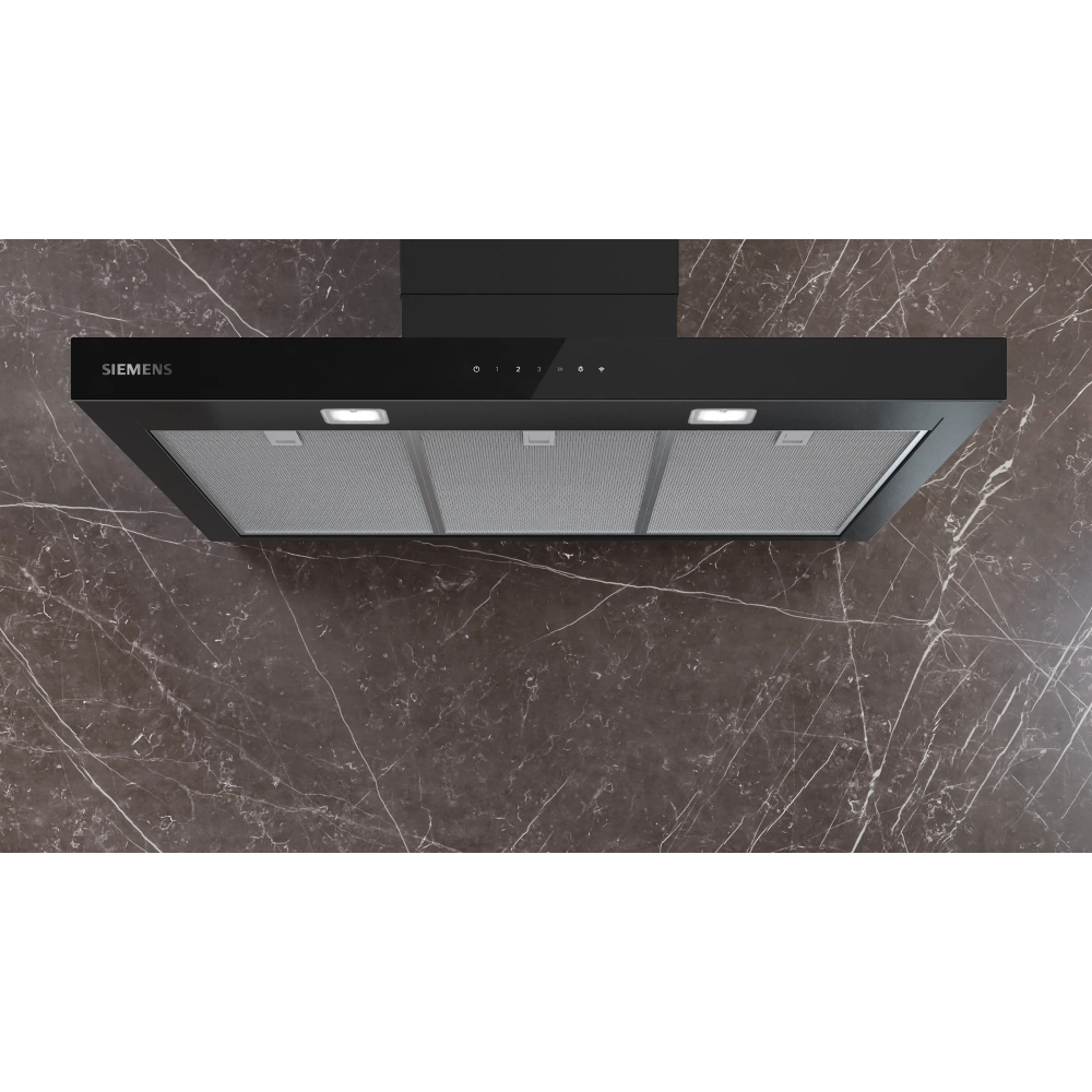 Siemens LC97BDN60B 90cm Chimney Cooker Hood, Black, A++ Rated