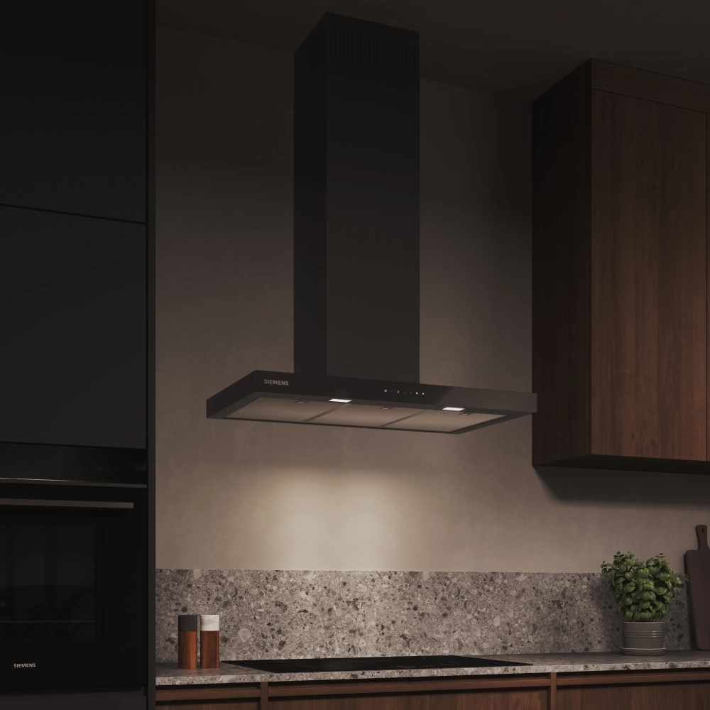Siemens LC97BDN60B 90cm Chimney Cooker Hood, Black, A++ Rated