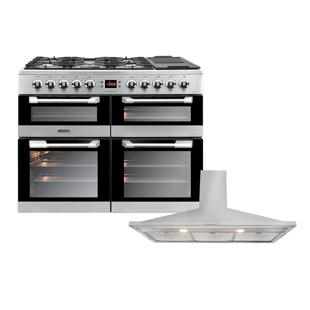 Leisure Cuisinemaster Dual Fuel Range Cooker & Hood Pack, Stainless Steel, A Rated