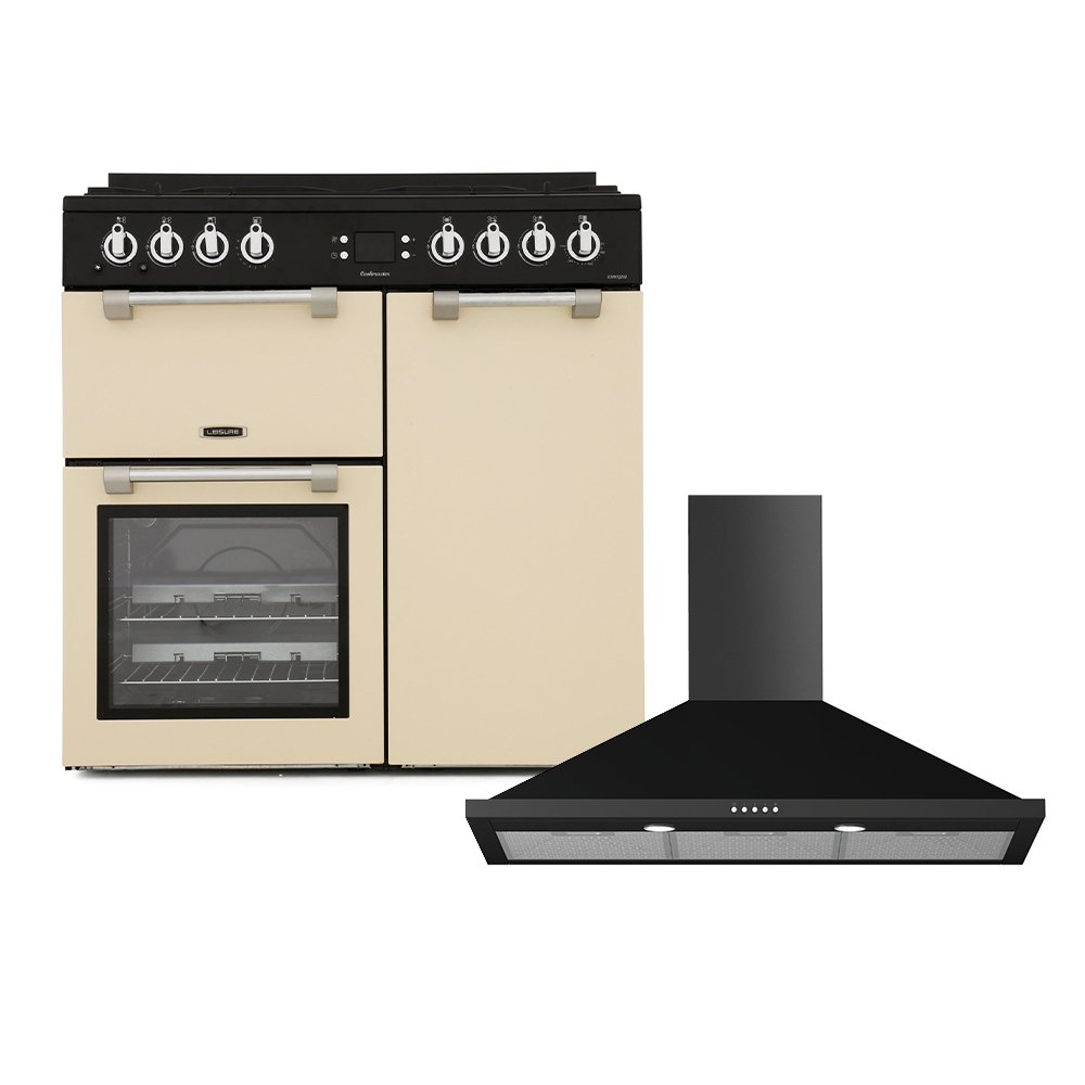 Leisure Cookmaster Gas Range Cooker & Hood Pack, Cream, A+ Rated