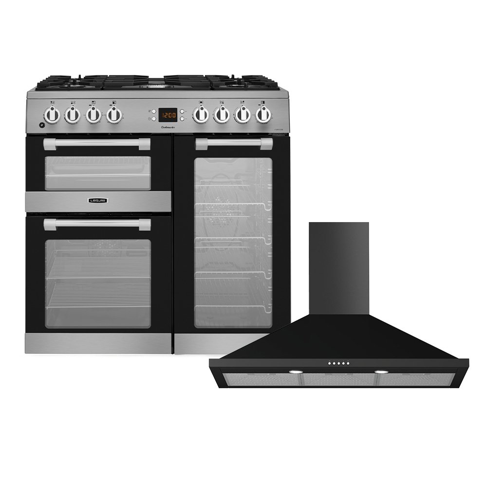 Leisure Cuisinemaster Pro Dual Fuel Range Cooker & Hood Pack, Stainless Steel, A Rated